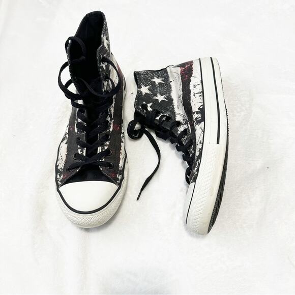 Converse destroyed flag chuck taylor all stars High-Top Sneakers size 11 black - Picture 3 of 11